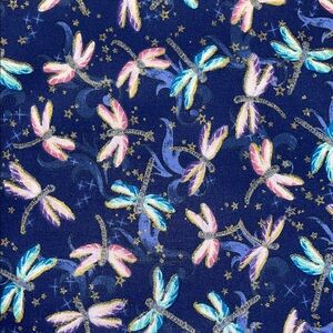 Colorful Dragonfly fabric, 45 in wide, 2 yards, 100% cotton, NWOT